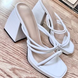 White Strappy Platform Sandals